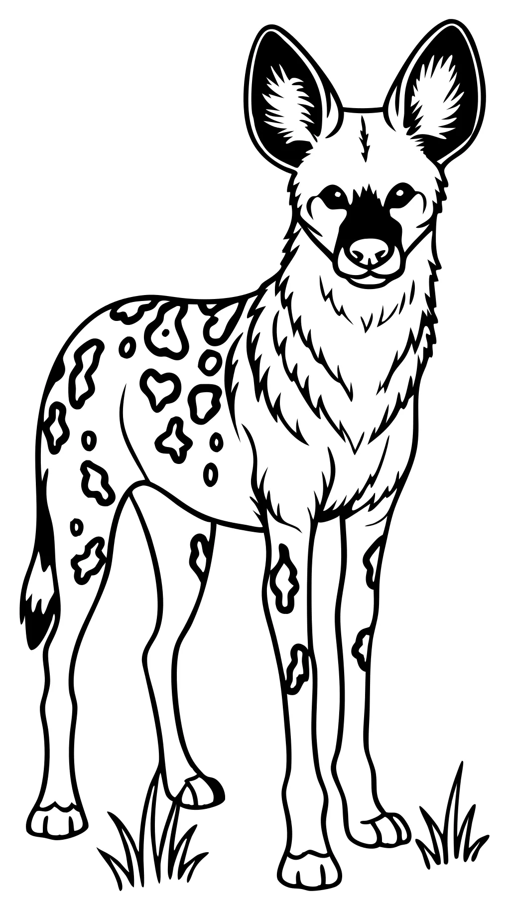 coloriage de chien sauvage africain